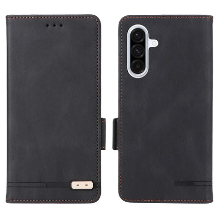 For Samsung Galaxy A56 5G Case Leather Wallet Flip Phone Cover with Hardware Decor - Black