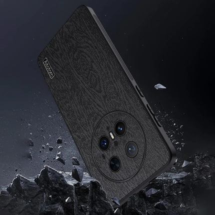 For Huawei Mate 70 Pro+ / Mate 70 Pro Case Wood Texture PU Leather Coated PC TPU Phone Cover