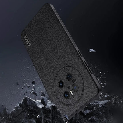 For Huawei Mate 70 Case Wood Texture PU Leather Coated PC TPU Phone Cover