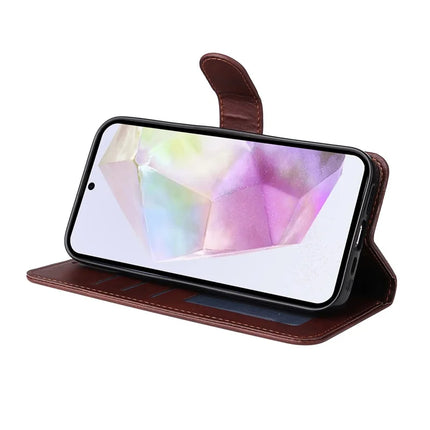 For Samsung Galaxy A56 5G / Galaxy A36 5G PU Leather Wallet Case ENKAY Phone Stand Cover with Tempered Glass Film