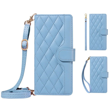 For Honor Magic7 Pro 5G Wallet Case Rhombus Leather Phone Cover with Strap