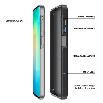 For Samsung Galaxy A26 5G Case DUX DUCIS Yind Series Matte Anti-fingerprint TPU+PC Phone Back Cover