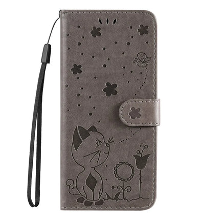 For Honor Magic7 Pro 5G Leather Wallet Case Cat Bee Pattern Phone Cover Stand