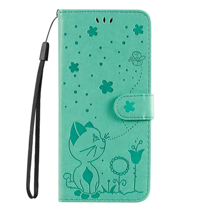 For Honor Magic7 Pro 5G Leather Wallet Case Cat Bee Pattern Phone Cover Stand