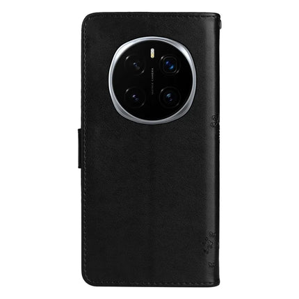 For Honor Magic7 Pro 5G Cat Tree Pattern Flip Leather Phone Cover Stand -  Black