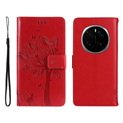 For Honor Magic7 Pro 5G Cat Tree Pattern Flip Leather Phone Cover Stand