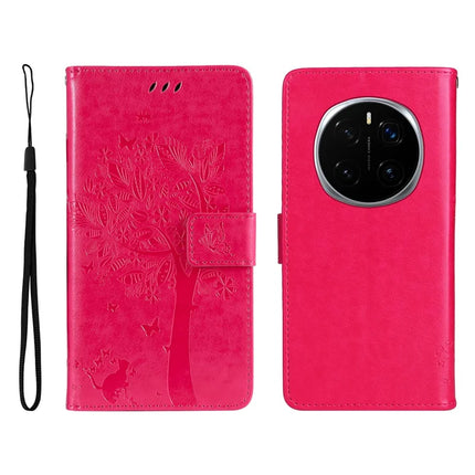 For Honor Magic7 Pro 5G Cat Tree Pattern Flip Leather Phone Cover Stand