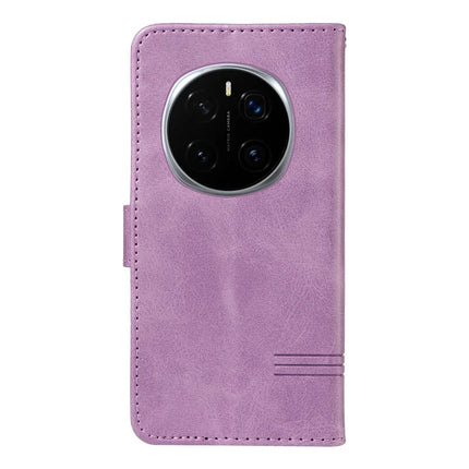 For Honor Magic7 Pro 5G Wallet Case T-Shape Lines Leather Phone Cover Stand -  Light Purple