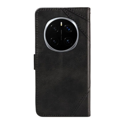 For Honor Magic7 Pro 5G Leather Case Geometric Line Wallet Phone Cover with Wrist Strap