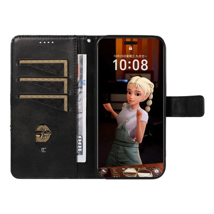 For Honor Magic7 Pro 5G Leather Case Geometric Line Wallet Phone Cover with Wrist Strap