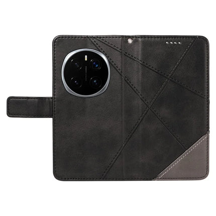 For Honor Magic7 Pro 5G Leather Case Geometric Line Wallet Phone Cover with Wrist Strap