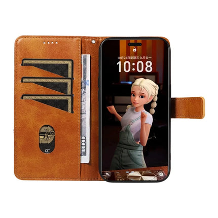 For Honor Magic7 Pro 5G Leather Case Geometric Line Wallet Phone Cover with Wrist Strap