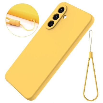 For Samsung Galaxy A26 5G Case Liquid Silicone Phone Back Cover with Hand Strap