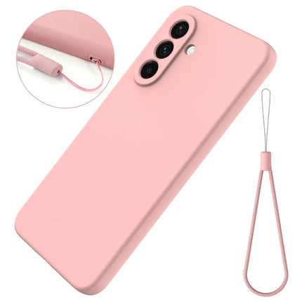 For Samsung Galaxy A26 5G Case Liquid Silicone Phone Back Cover with Hand Strap