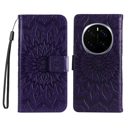 For Honor Magic7 Pro 5G Leather Wallet Case Sunflower Imprinted Phone Cover