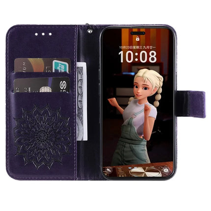 For Honor Magic7 Pro 5G Leather Wallet Case Sunflower Imprinted Phone Cover