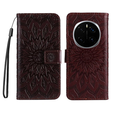 For Honor Magic7 Pro 5G Leather Wallet Case Sunflower Imprinted Phone Cover