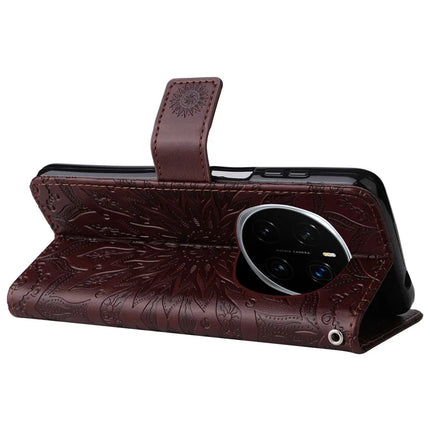 For Honor Magic7 Pro 5G Leather Wallet Case Sunflower Imprinted Phone Cover