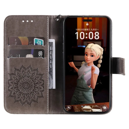 For Honor Magic7 Pro 5G Leather Wallet Case Sunflower Imprinted Phone Cover