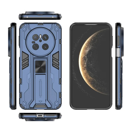 For Huawei Mate 70 Case PC + TPU Shockproof Phone Cover with Kickstand - Black
