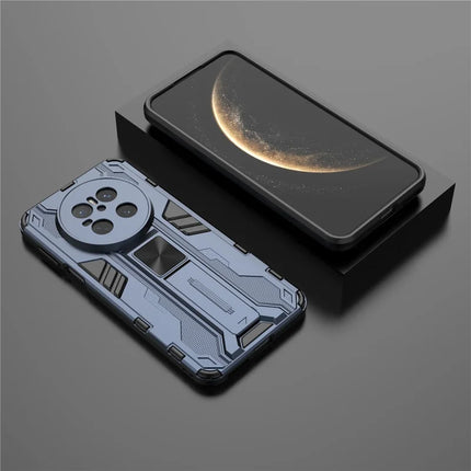 For Huawei Mate 70 Case PC + TPU Shockproof Phone Cover with Kickstand - Black