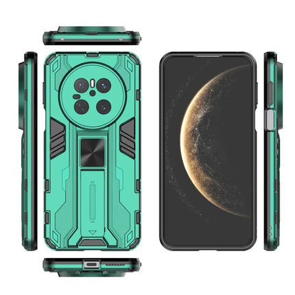 For Huawei Mate 70 Case PC + TPU Shockproof Phone Cover with Kickstand - Black