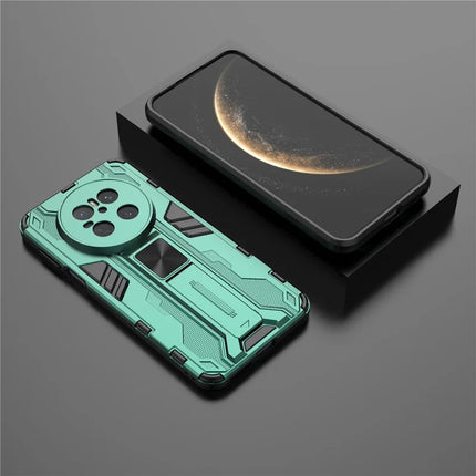 For Huawei Mate 70 Case PC + TPU Shockproof Phone Cover with Kickstand - Black