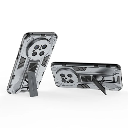 For Huawei Mate 70 Case PC + TPU Shockproof Phone Cover with Kickstand - Black