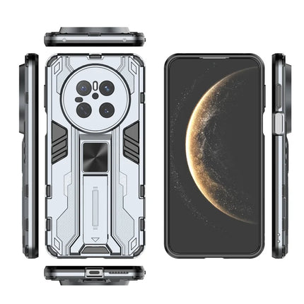 For Huawei Mate 70 Case PC + TPU Shockproof Phone Cover with Kickstand - Black