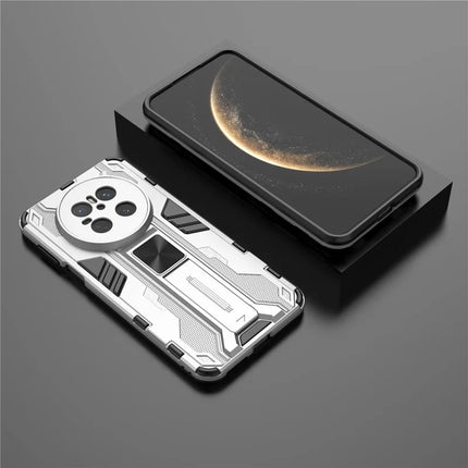 For Huawei Mate 70 Case PC + TPU Shockproof Phone Cover with Kickstand - Black