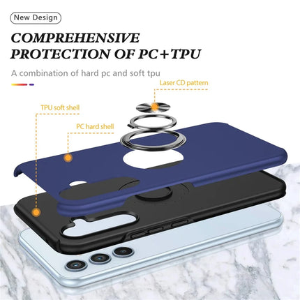 For Samsung Galaxy A36 5G Case PC + TPU Phone Cover with Rotatable Ring Holder