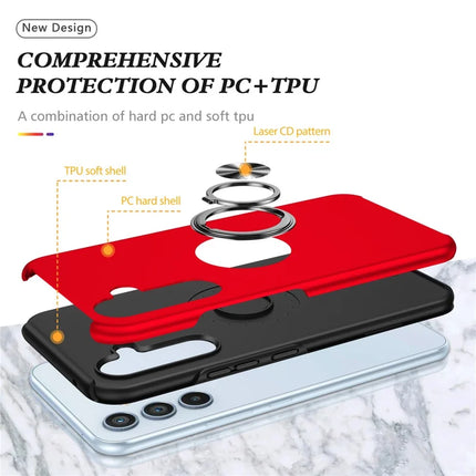 For Samsung Galaxy A36 5G Case PC + TPU Phone Cover with Rotatable Ring Holder