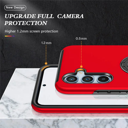 For Samsung Galaxy A36 5G Case PC + TPU Phone Cover with Rotatable Ring Holder