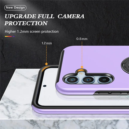 For Samsung Galaxy A36 5G Case PC + TPU Phone Cover with Rotatable Ring Holder