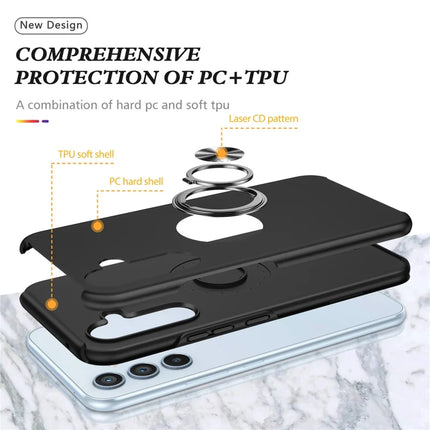 For Samsung Galaxy A56 5G Case PC + TPU Phone Cover with Rotatable Ring Holder