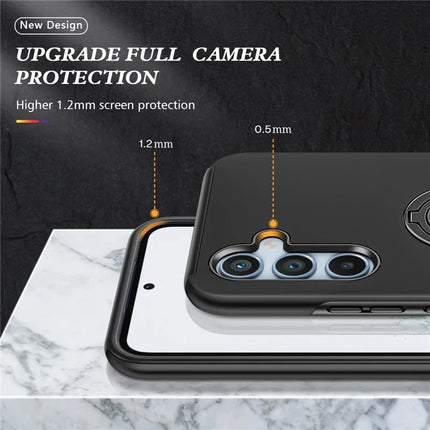 For Samsung Galaxy A56 5G Case PC + TPU Phone Cover with Rotatable Ring Holder