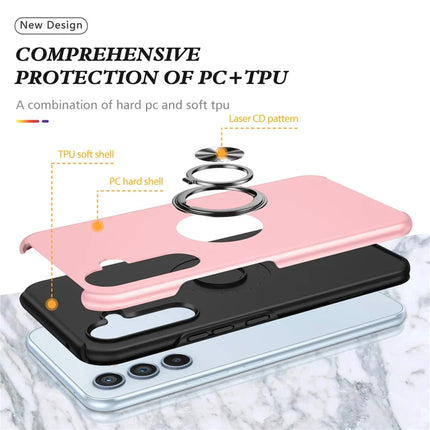 For Samsung Galaxy A56 5G Case PC + TPU Phone Cover with Rotatable Ring Holder