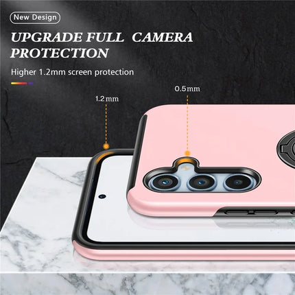 For Samsung Galaxy A56 5G Case PC + TPU Phone Cover with Rotatable Ring Holder