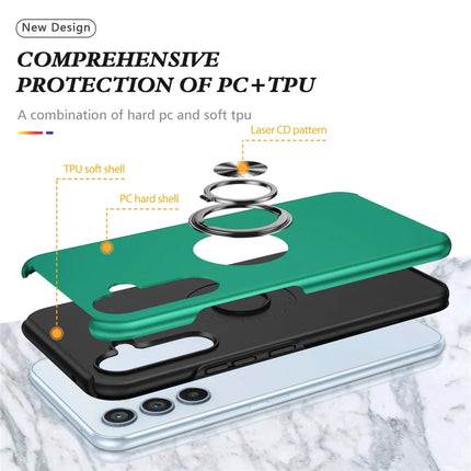 For Samsung Galaxy A56 5G Case PC + TPU Phone Cover with Rotatable Ring Holder