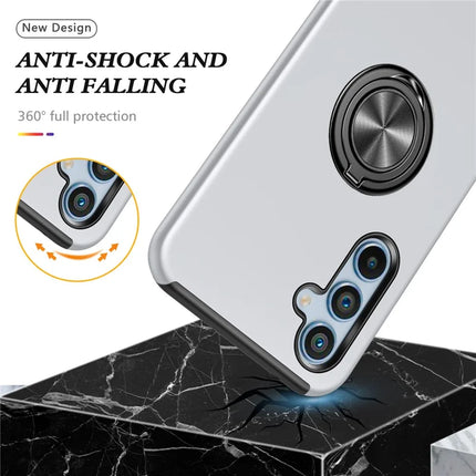 For Samsung Galaxy A56 5G Case PC + TPU Phone Cover with Rotatable Ring Holder