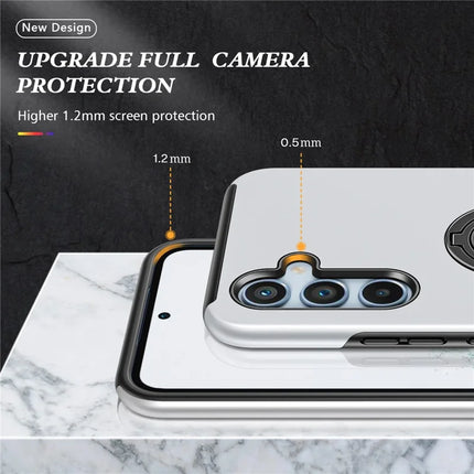 For Samsung Galaxy A56 5G Case PC + TPU Phone Cover with Rotatable Ring Holder