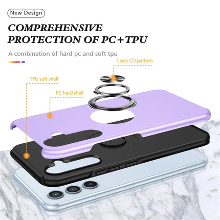 For Samsung Galaxy A56 5G Case PC + TPU Phone Cover with Rotatable Ring Holder