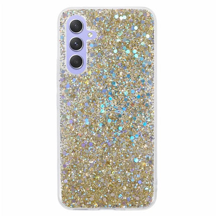 For Samsung Galaxy A36 5G Case Shockproof Soft TPU Phone Cover Glittery Design - Gold