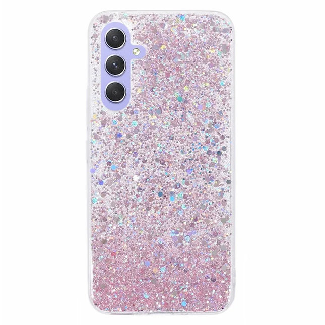 For Samsung Galaxy A56 5G Case Shockproof Soft TPU Phone Cover Glittery Design - Pink