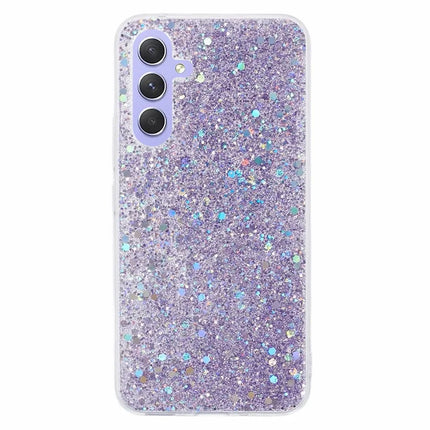 For Samsung Galaxy A56 5G Case Shockproof Soft TPU Phone Cover Glittery Design - Purple