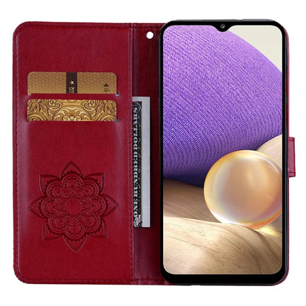 For Samsung Galaxy A36 5G Wallet Case Owl Flower Imprinted Rhinestone Leather Cover