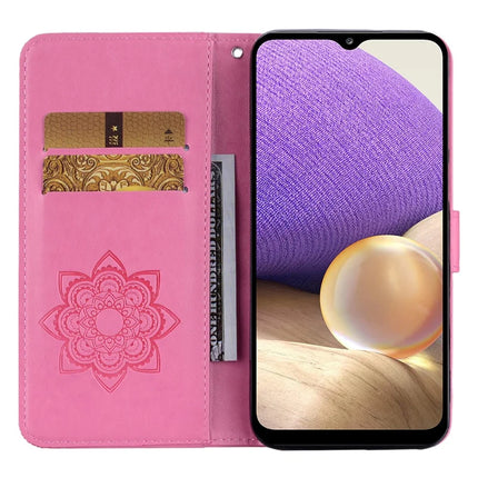 For Samsung Galaxy A36 5G Wallet Case Owl Flower Imprinted Rhinestone Leather Cover