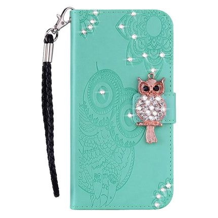 For Samsung Galaxy A36 5G Wallet Case Owl Flower Imprinted Rhinestone Leather Cover