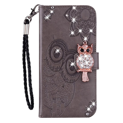 For Samsung Galaxy A36 5G Wallet Case Owl Flower Imprinted Rhinestone Leather Cover