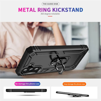 For Samsung Galaxy A36 5G Case PC + TPU Phone Cover with Rotary Ring Kickstand